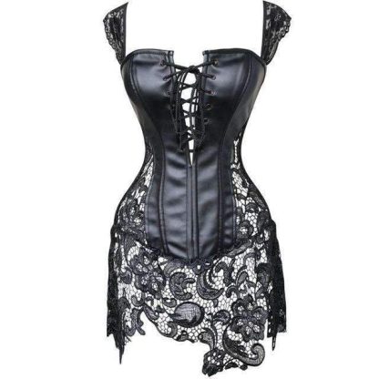 Fetish Faux Leather Corset with Buckle Detailing - Image 2