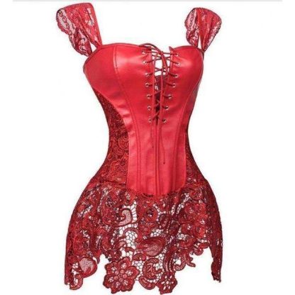 Fetish Faux Leather Corset with Buckle Detailing - Image 3