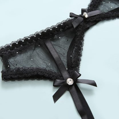 Lace Lingerie Set with Diamond Choker and Garter Belt - Image 3