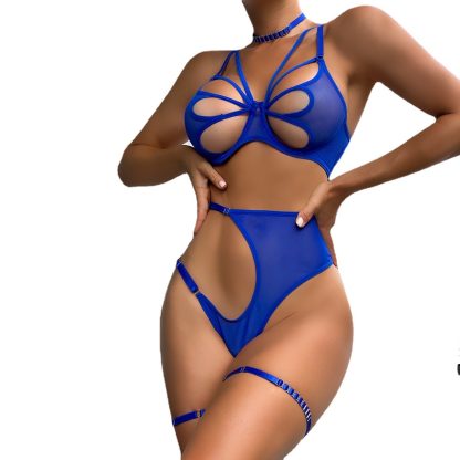 Cutout Lingerie Set with Choker and Garter Straps - Image 5