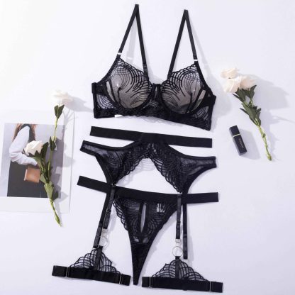 Mesh Lace Lingerie Set with Garter Straps - Image 8